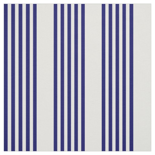 Navy blue and beige five stripes pattern fabric