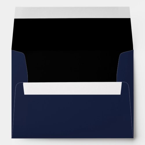 Navy Blue and Black Elegant Modern Minimalist Envelope