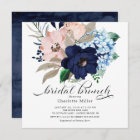 Navy Blue and Blush Flowers Bridal Brunch