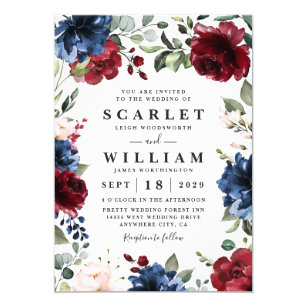 Vineyard Wine Tasting Invites Set of 20 Printed Invites with Envelopes CUSTOMIZE FOR ANY EVENT Navy Burgundy Blush Floral Bridal Shower Invitations Rehearsal Dinner Invites