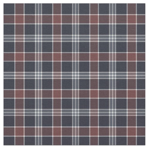 Navy Blue and Burgundy Plaid Fabric