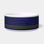 Navy blue and charcoal five stripes pattern bowl<br><div class="desc">Navy blue and charcoal five stripes pattern</div>