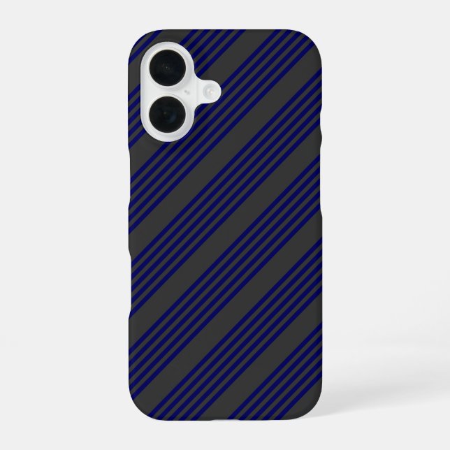 Navy blue and charcoal five stripes pattern iPhone case (Back)