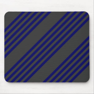 Navy blue and charcoal five stripes pattern mouse pad
