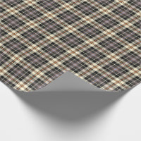 Navy Blue and Cream Rustic Plaid Pattern Wrapping Paper