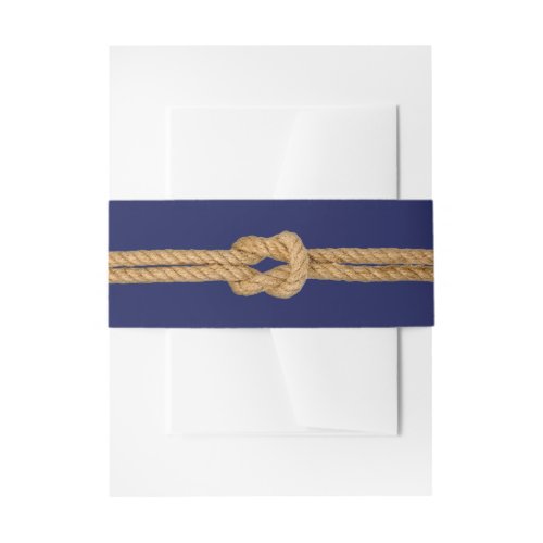 Navy Blue and Dockside Rope Invitation Belly Band