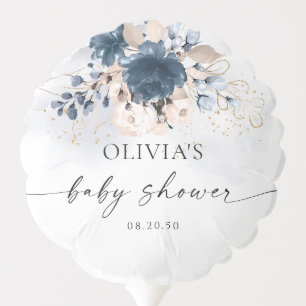 Navy Blue and Dusty Rose Baby Shower Balloon