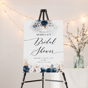 Navy Blue and Dusty Rose Bridal Shower Foam Board