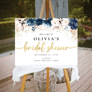 Navy Blue and Dusty Rose Bridal Shower Foam Boards