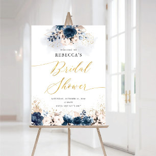 Navy Blue and Dusty Rose Bridal Shower Foam Boards