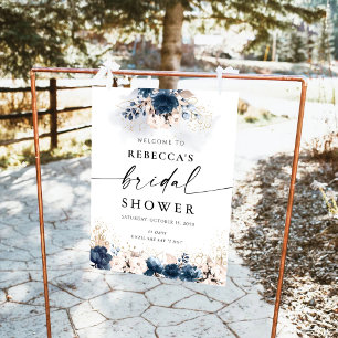 Navy Blue and Dusty Rose Bridal Shower Foam Boards