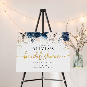 Navy Blue and Dusty Rose Bridal Shower Foam Boards
