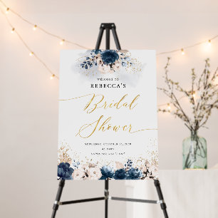Navy Blue and Dusty Rose Bridal Shower Foam Boards