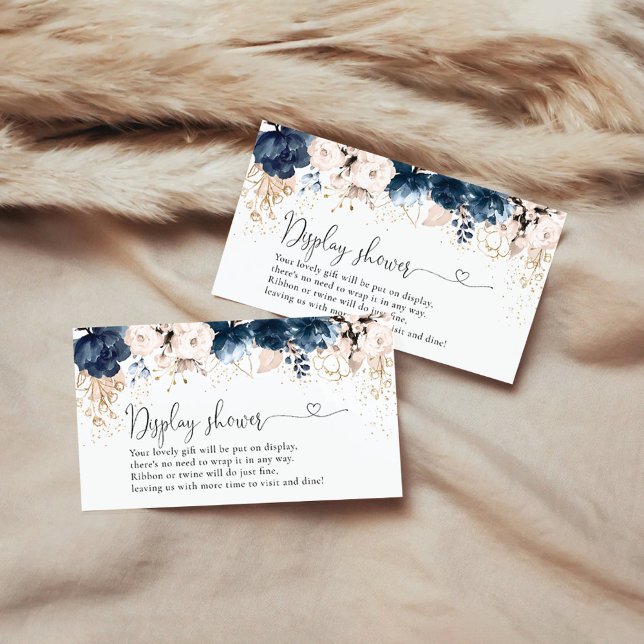 Navy Blue and Dusty Rose Display Shower Card (Creator Uploaded)