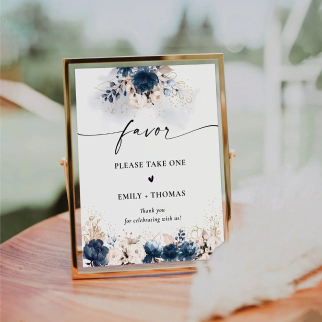 Navy Blue and Dusty Rose Favor Sign (Creator Uploaded)