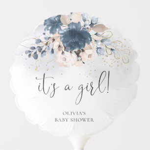 Navy Blue and Dusty Rose It's A Girl Balloon