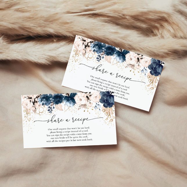 Navy Blue and Dusty Rose Recipe Request Card (Creator Uploaded)