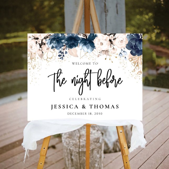 Navy Blue and Dusty Rose The Night Before Foam Board (Creator Uploaded)