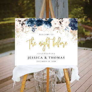 Navy Blue and Dusty Rose The Night Before Foam Board