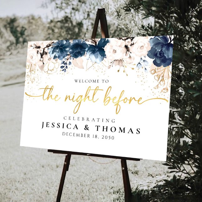 Navy Blue and Dusty Rose The Night Before Foam Board (Creator Uploaded)