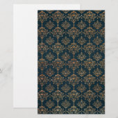 Navy Blue and Faux Glitter Gold (Front/Back)