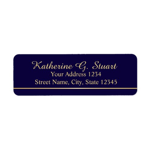 Navy Blue and Faux Gold Foil Elegant Script Label