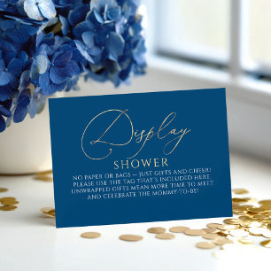 Navy Blue and Gold Baby Shower - Display Shower Enclosure Card