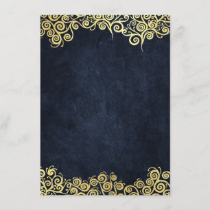 Navy Blue And Gold Chic Luxury Dark Winter Wedding Enclosure Card