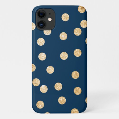 Navy Blue and Gold City Dots Case_Mate Samsung Gal iPhone 11 Case
