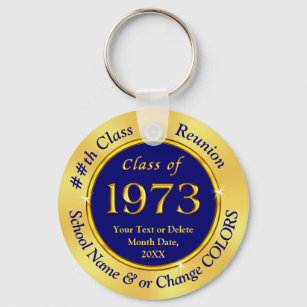 Navy Blue and Gold, Class of 1973, Party Favors Keychain