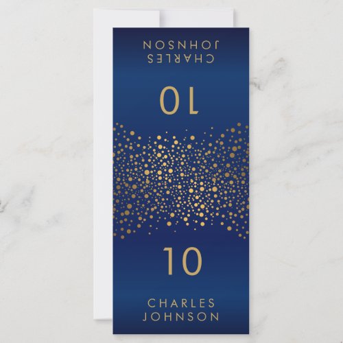 Navy Blue and Gold Confetti Dots Large Place Cards
