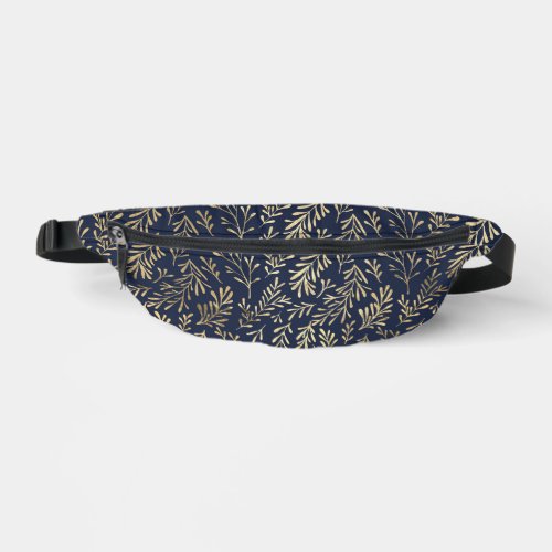 Navy Blue and Gold Coral design Fanny Pack