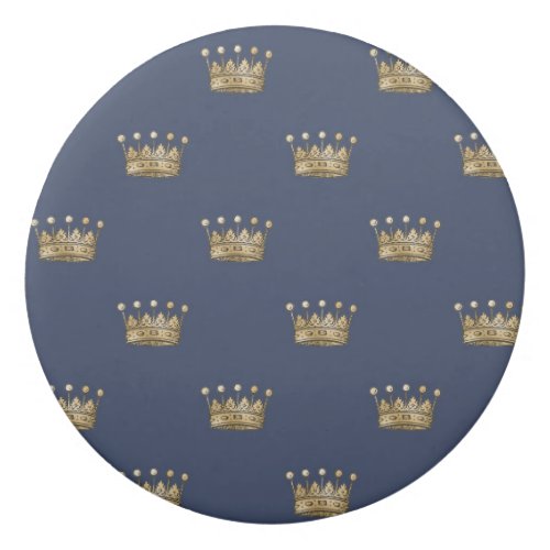 Navy Blue and Gold Crown design Eraser