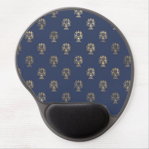 Navy Blue and Gold Cup design Gel Mouse Pad