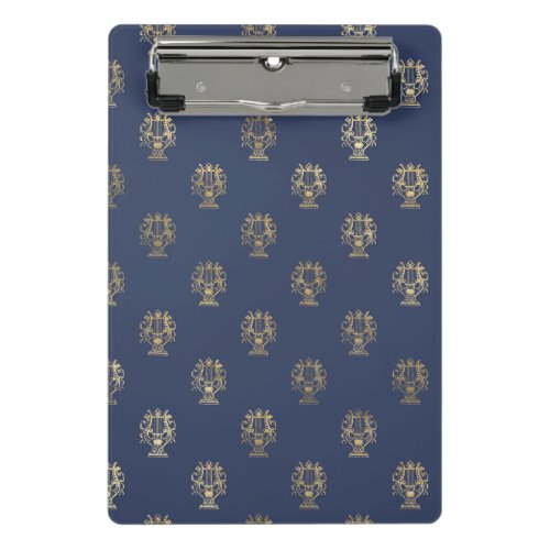 Navy Blue and Gold Cup design Mini Clipboard