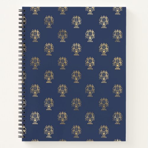 Navy Blue and Gold Cup design Notebook