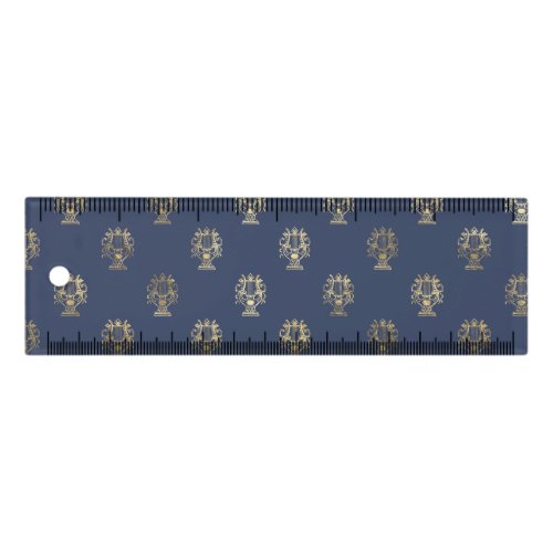 Navy Blue and Gold Cup design Ruler