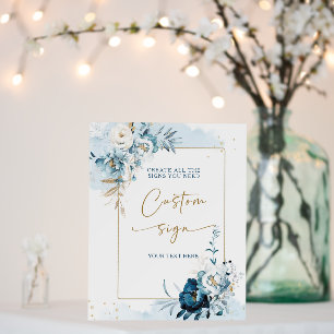 Navy Blue and Gold Custom Sign