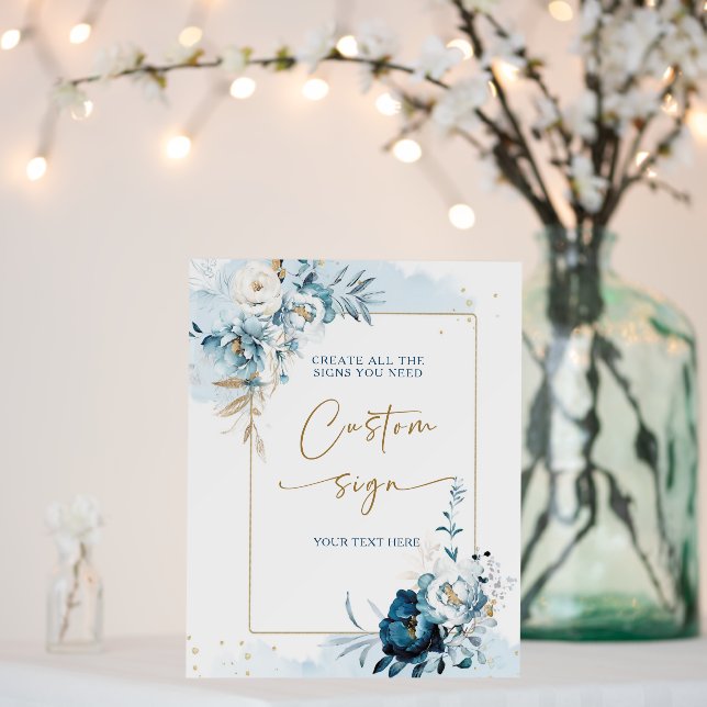 Navy Blue and Gold Custom Sign (In Situ (Wedding))