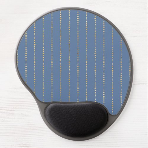 Navy Blue and Gold Dots design Gel Mouse Pad