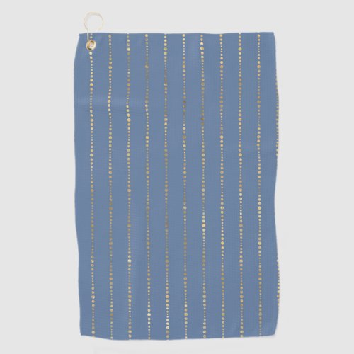 Navy Blue and Gold Dots design Golf Towel