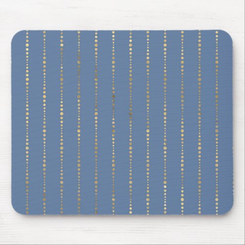 Navy Blue and Gold Dots design Mouse Pad