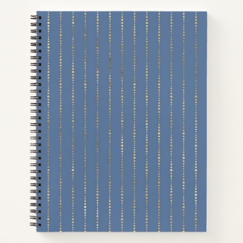 Navy Blue and Gold Dots design Notebook