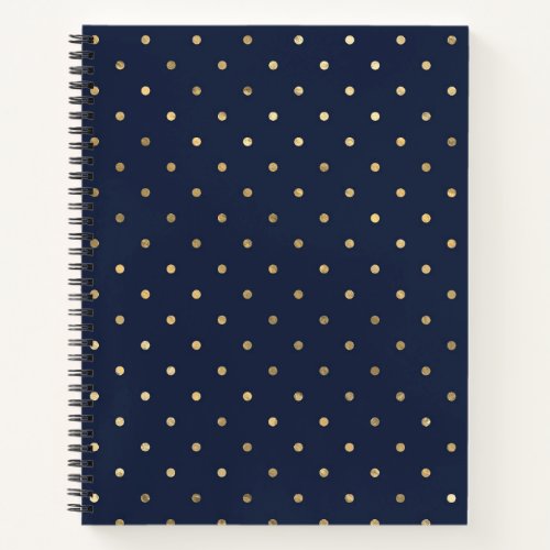 Navy Blue and Gold Dots design Notebook