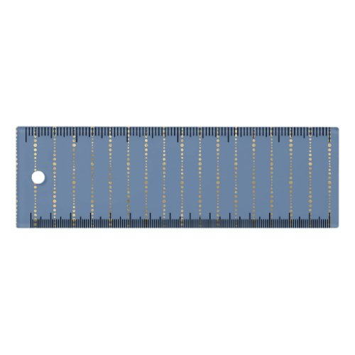 Navy Blue and Gold Dots design Ruler