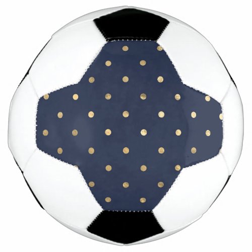 Navy Blue and Gold Dots design Soccer Ball