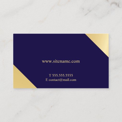 Navy Blue and Gold Elegant Geometric Business Card | Zazzle