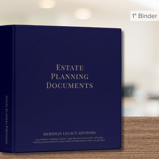 Navy Blue and Gold Estate Planning 3 Ring Binder (Creator Uploaded)
