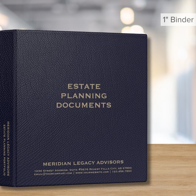 Navy Blue and Gold Estate Planning 3 Ring Binder (Creator Uploaded)