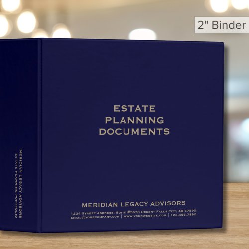 Navy Blue and Gold Estate Planning Binder